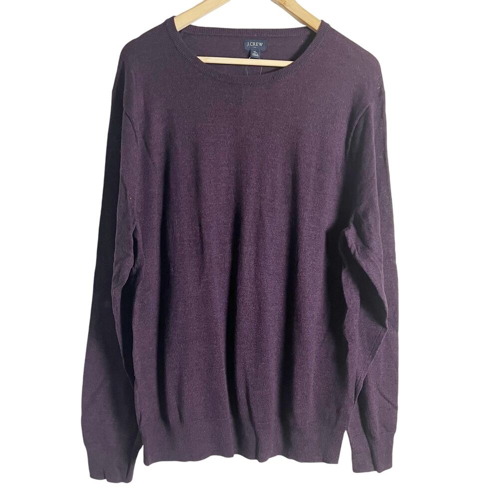 J.Crew Men’s Merino Wool Blend Purple Crewneck Long Sleeve Sweater Size XL